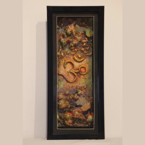 Om in bubble texture wall art