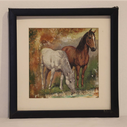 TWO HORSES DECOU PAGE ART WALL ART