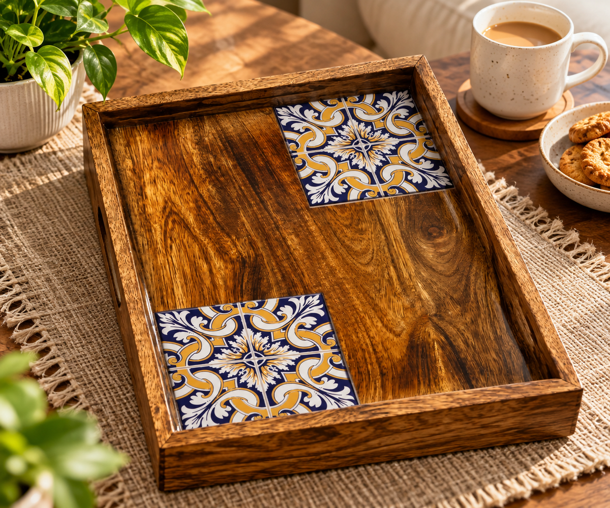 Classic Elegance Wooden Tray Wall Art
