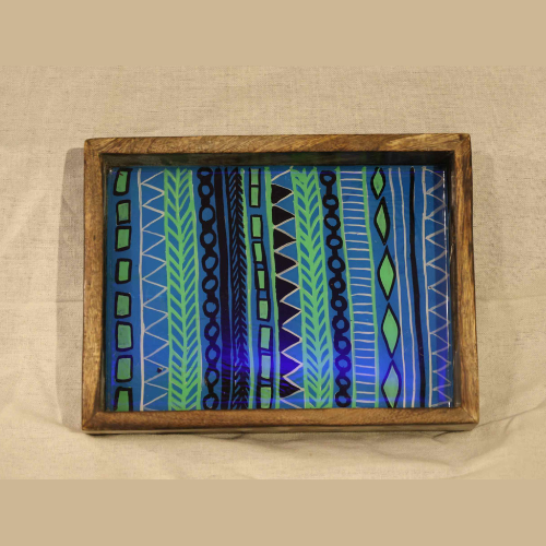 Geometric Rhythm Wooden Tray