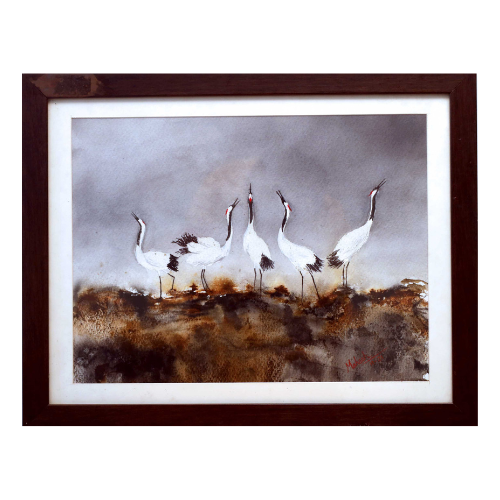 Dance of the Cranes – Water Painting