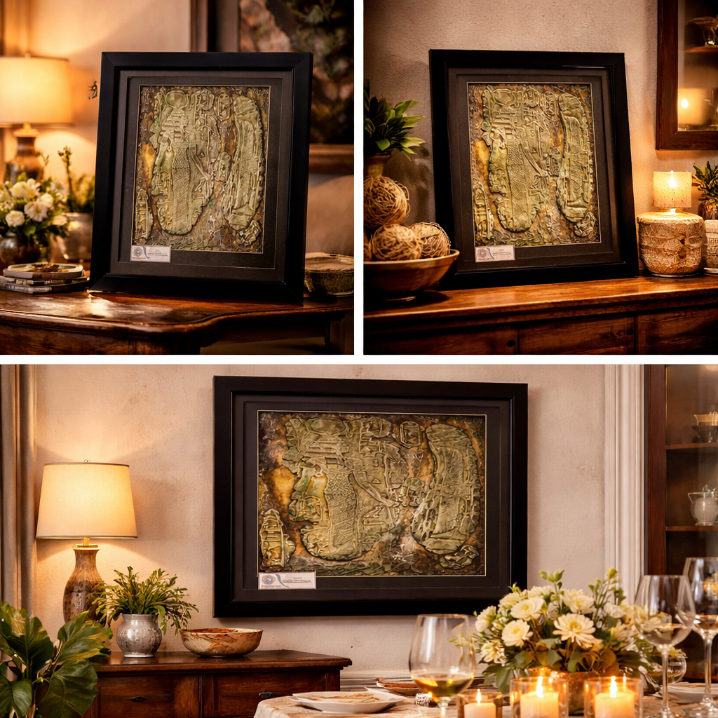 Egyptian mural art yellow ochre wall art