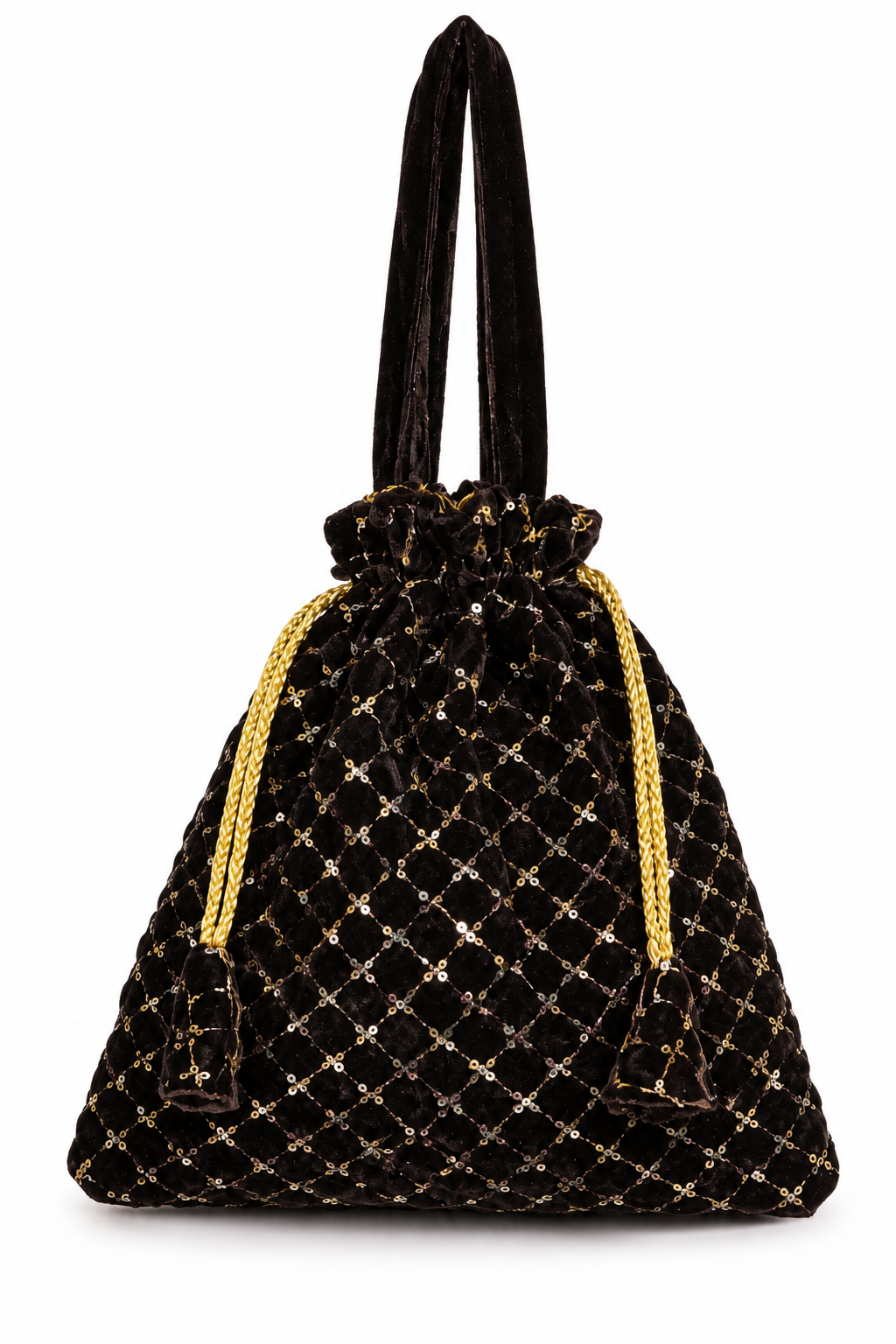 Black Embroidered Potli Bag for Women
