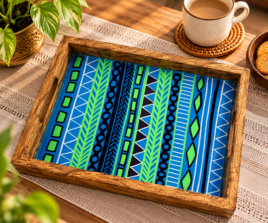 Geometric Rhythm Wooden Tray