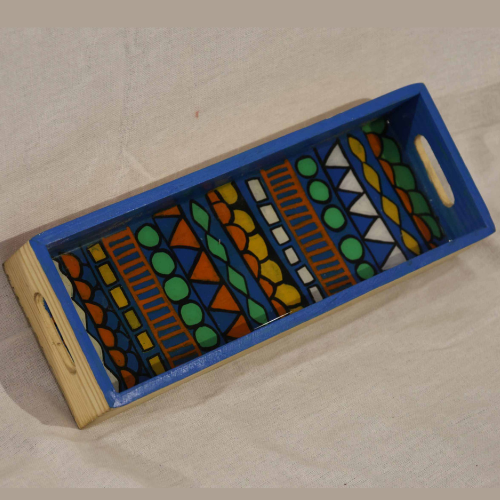 Tribal Geometry Wooden Tray