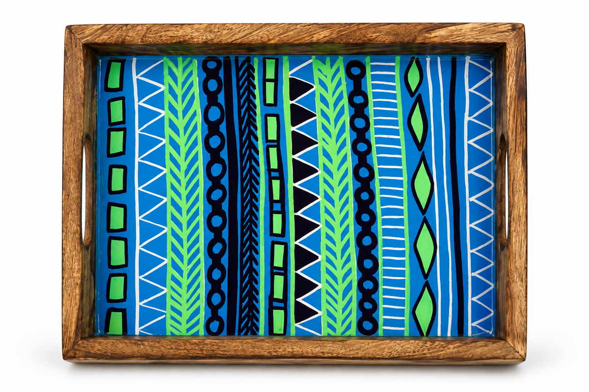 Geometric Rhythm Wooden Tray