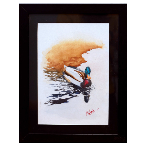 Solitary Drift – Water Painting