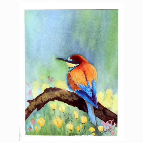 Perched in Color – Water Painting