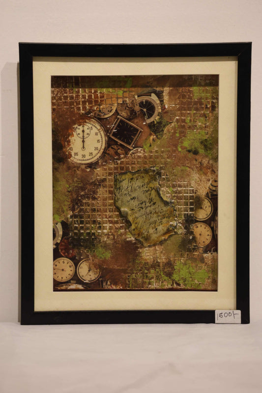 Texture art emrald green &copper wall art