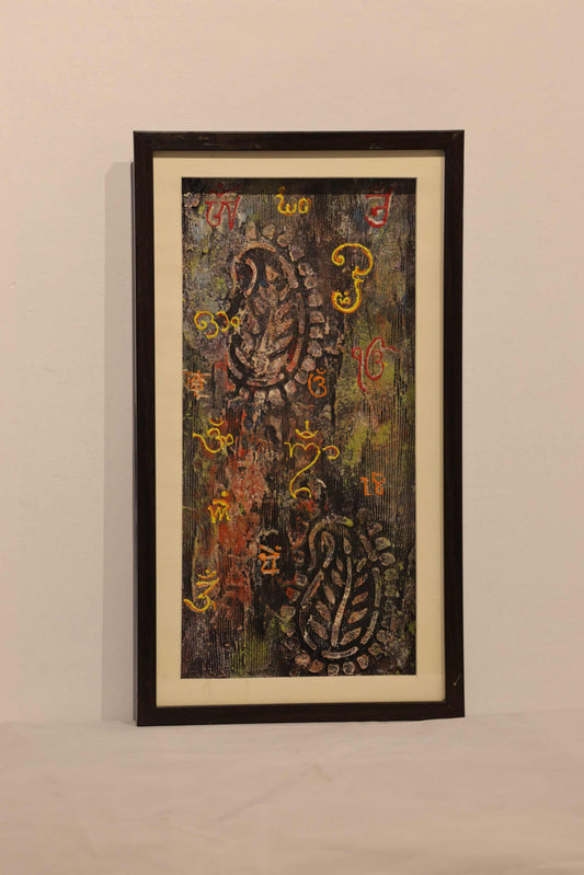 Om in different languages texture wall art