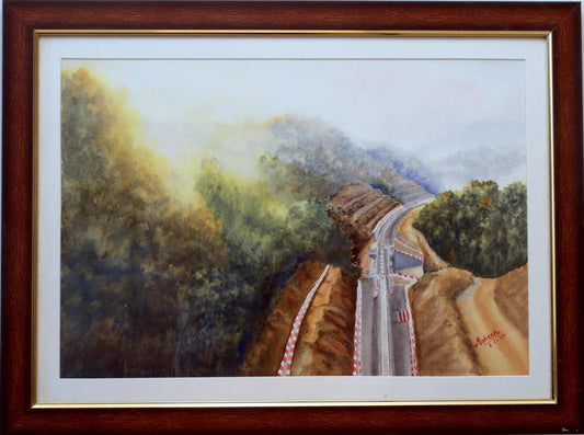 Winding Through the Hills – Water Painting